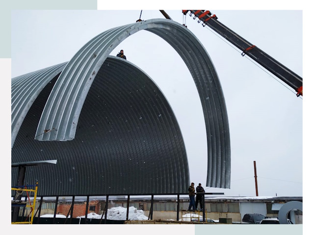 Полукруглые ангары в соколе
