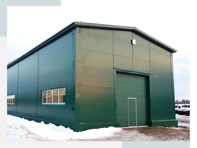 Двускатные ангары в соколе