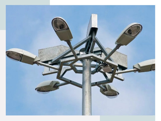 Монтаж осветительных мачт в соколе